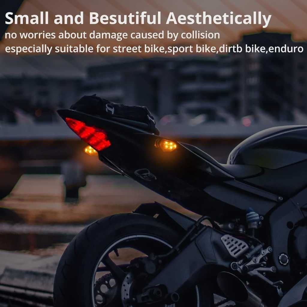 12 V LED Smoked kierunkowskaz do motocykla, 5 diod LED, 4 sztuki