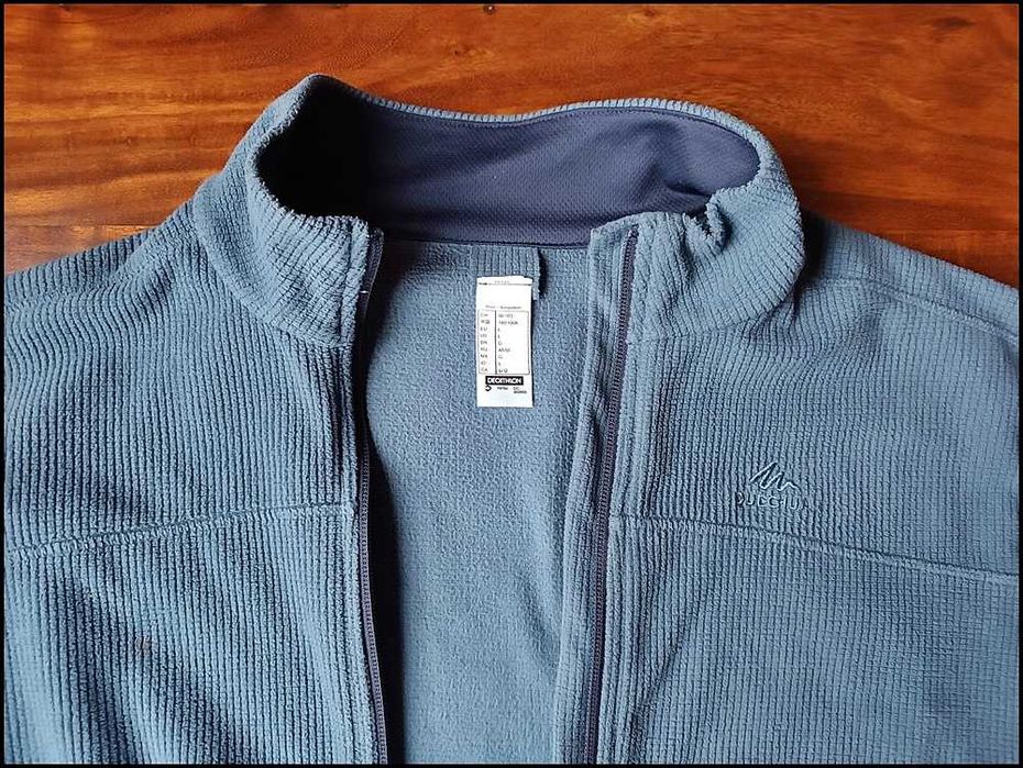 Kurtka męska polar QUECHUA L lekka szary jak Nowa Okazja -40%