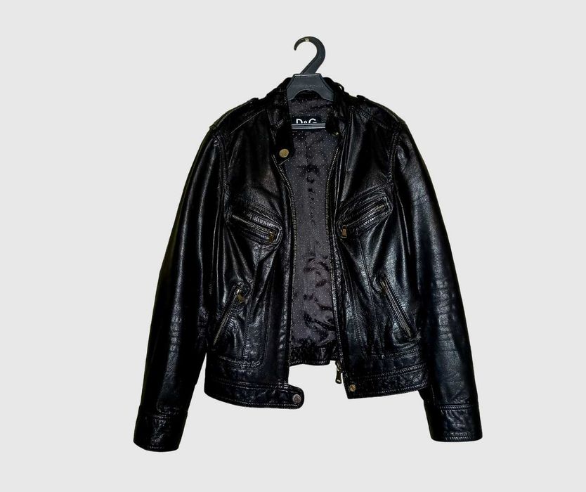 Шкіряна куртка Dolce & Gabbana, оригінал із голограмою