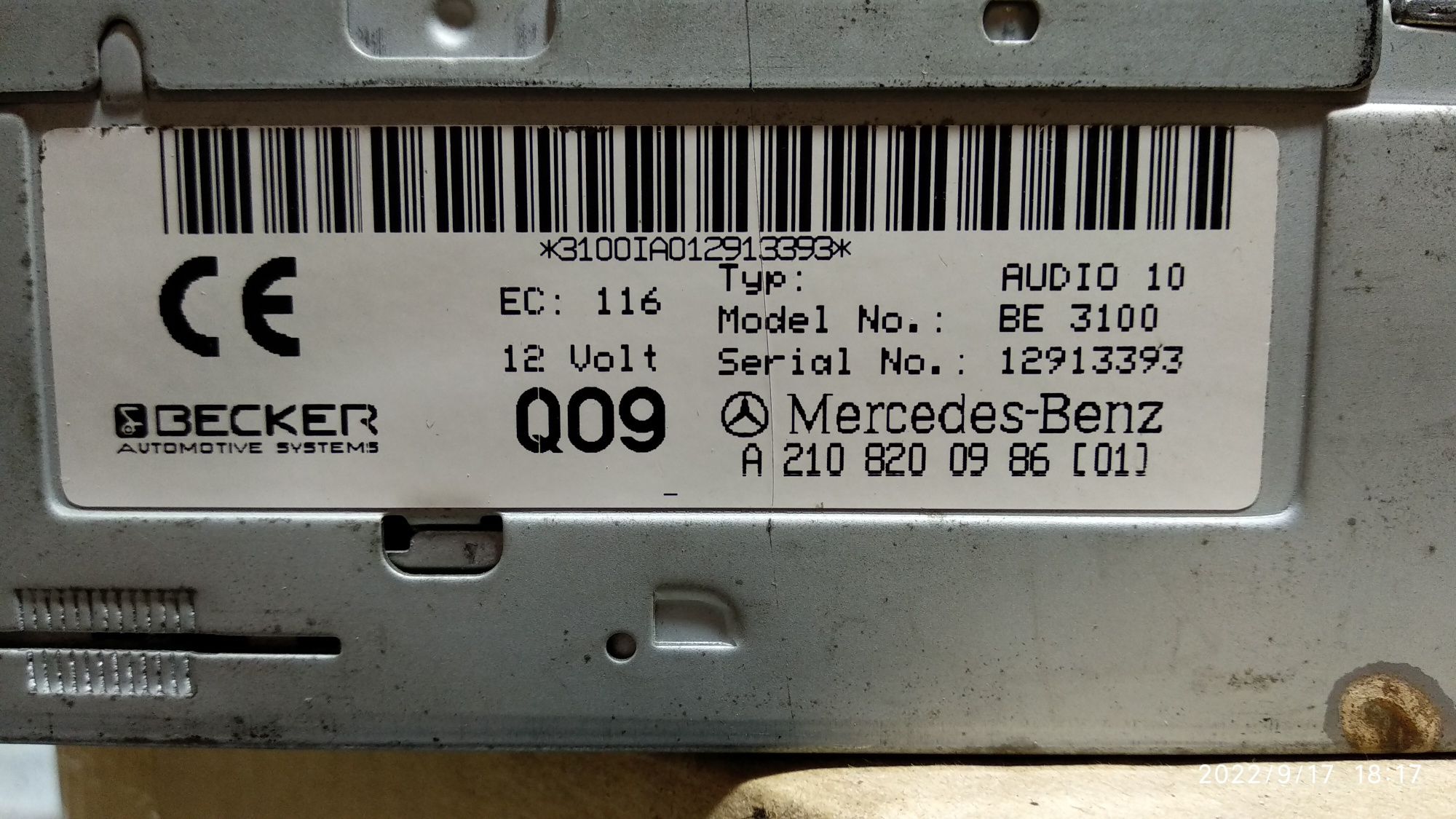 Becker BE3100 bluetooth/USB Mercedes
