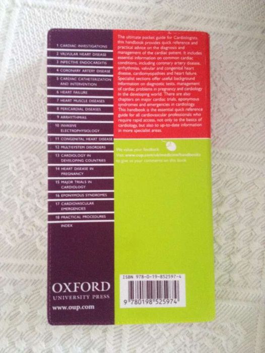 Cardiologia, livro de bolso NOVO