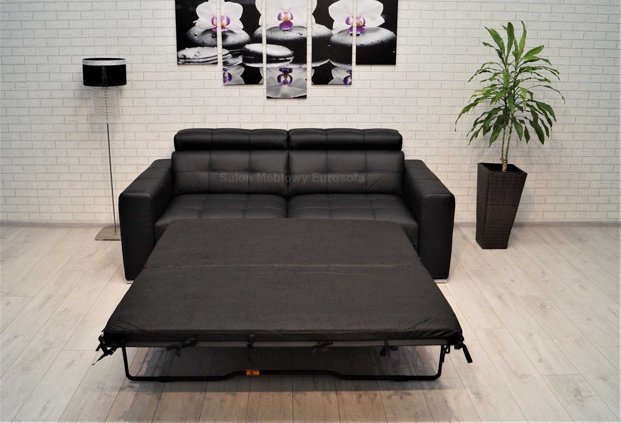 Kanapa ze skóry 205cm sofa 3os skóra naturalna funkcja spania