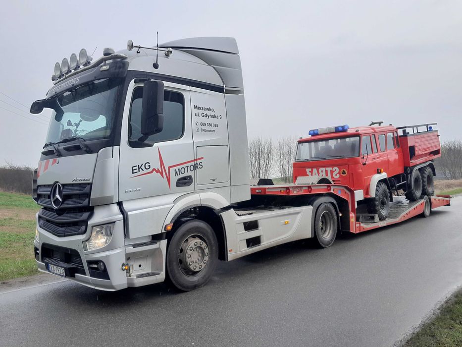 Transport wózków widłowych, ładowarek, podnośników, ciągników, koparek