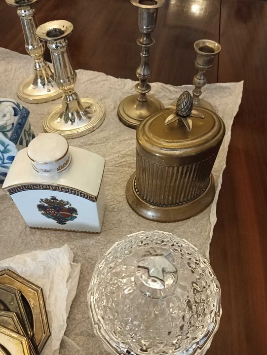 Peças vintage em Casquinha/Prata, vidro/Cristal e Porcelana/cerâmica