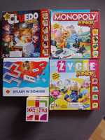 Zestaw gier planszowych monopoly junior cluedo w życie corner sylaby