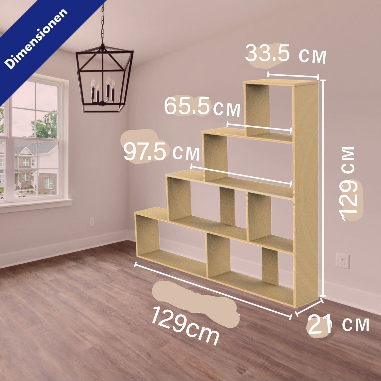 Coemo Scala – Regał schodkowy 4 poziomy / Natural – 350 zł