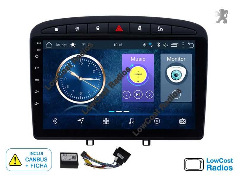 Auto Rádio GPS Android Peugeot 308 e 408 de 2010 a 2016 - Wifi, BT