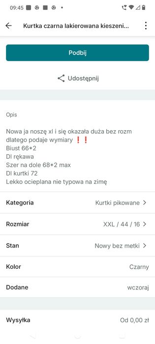 Kurtka Gucci damska czarna lakierowana xxl 44