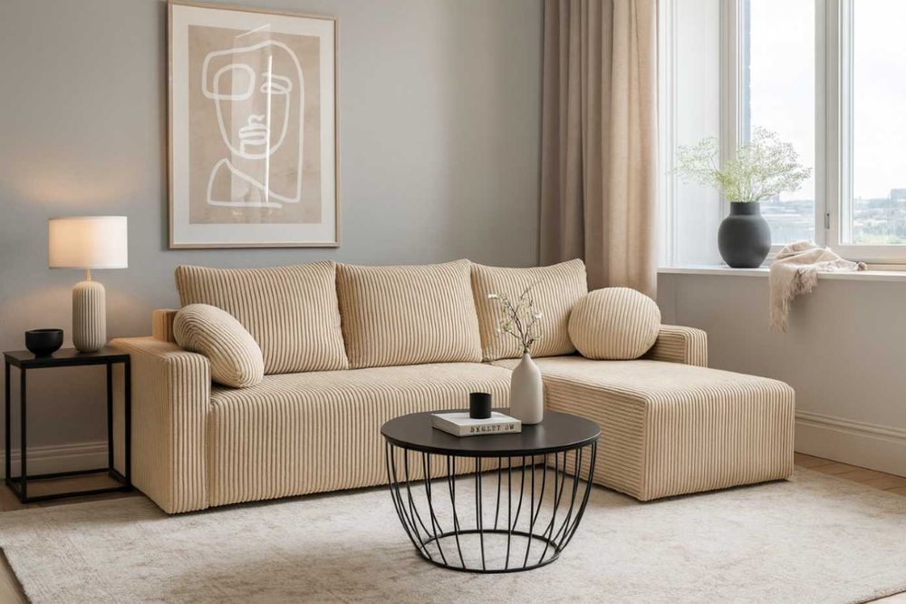 Narożnik rozkładany kanapa rogówka nowoczesna z funkcją spania