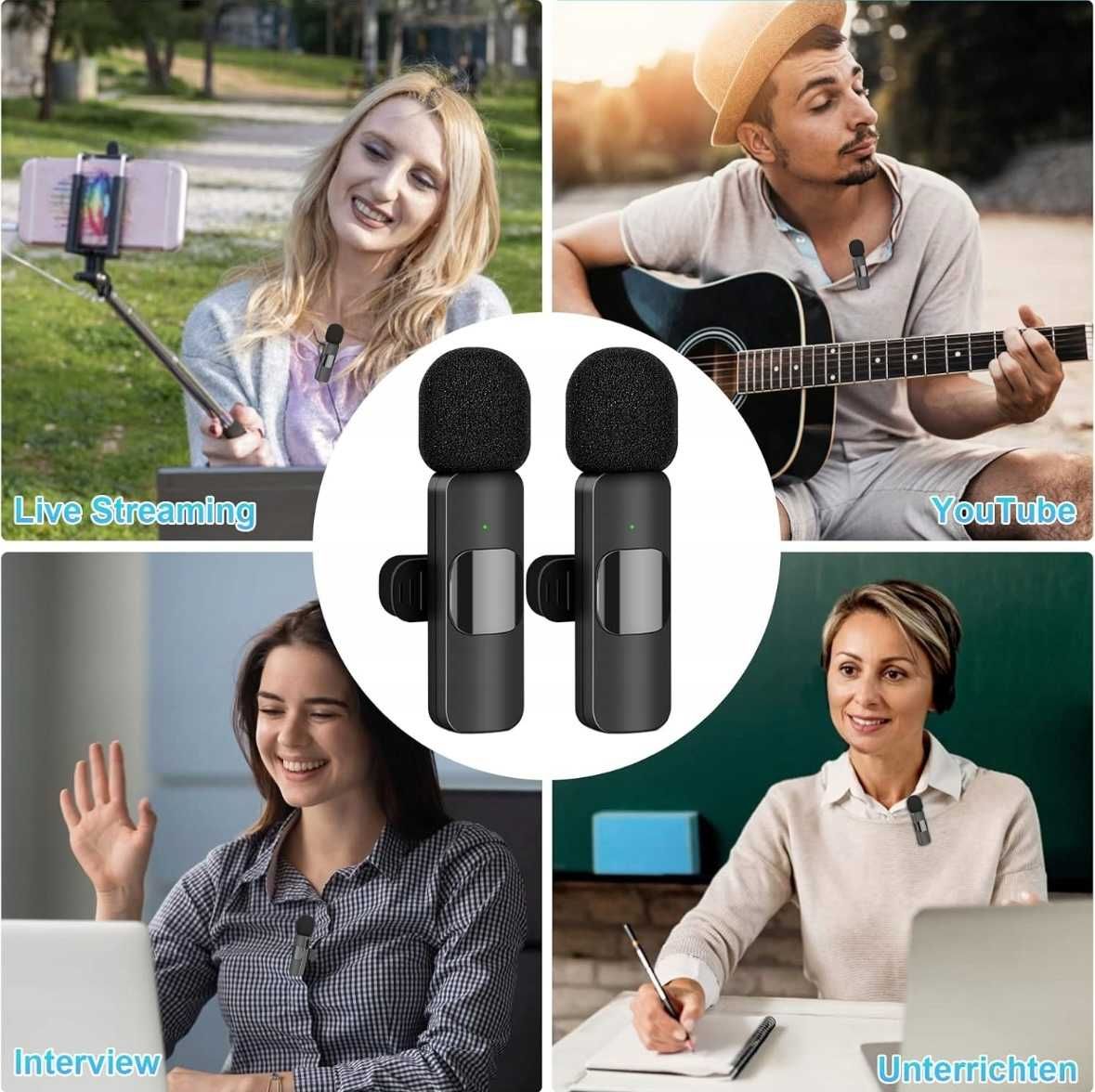 2x Mikrofon Bezprzewodowy LAVALIER Krawatowy Do Telefonu / USB-C