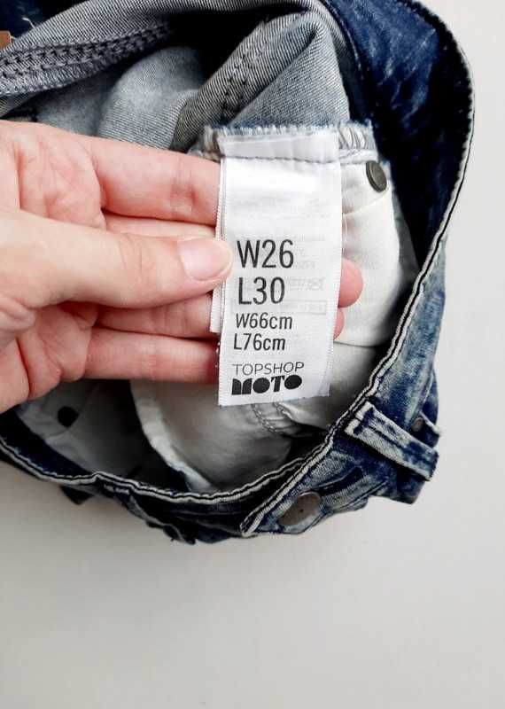 Spodnie jeansy marmurkowe topshop moto Leigh W26 L30 Rozmiar 36/S #513
