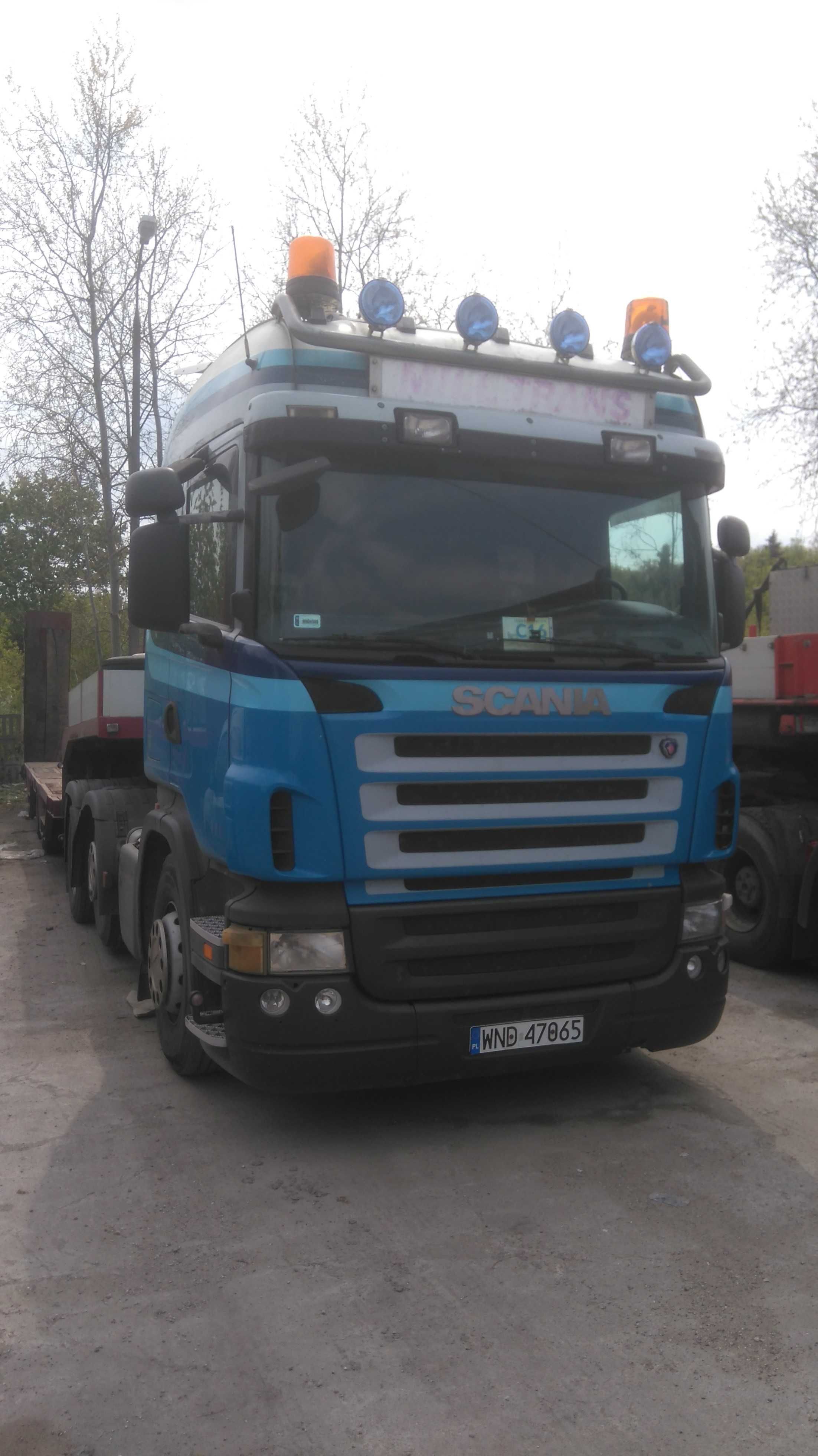 Scania R420, 6x2 + naczepa platforma marki Kempf