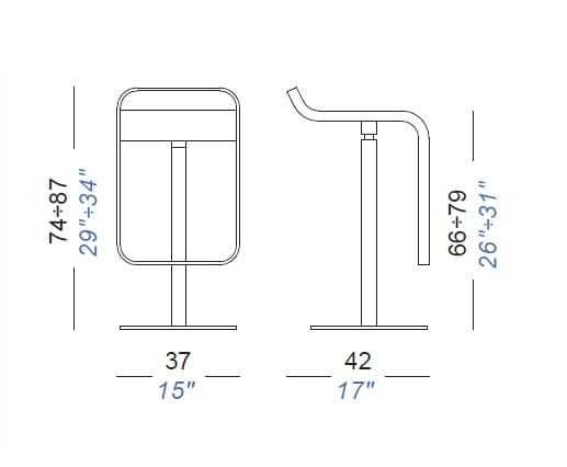 2 hokery włoskie Lem LaPalma stolik Magis coffe table regulowane Italy