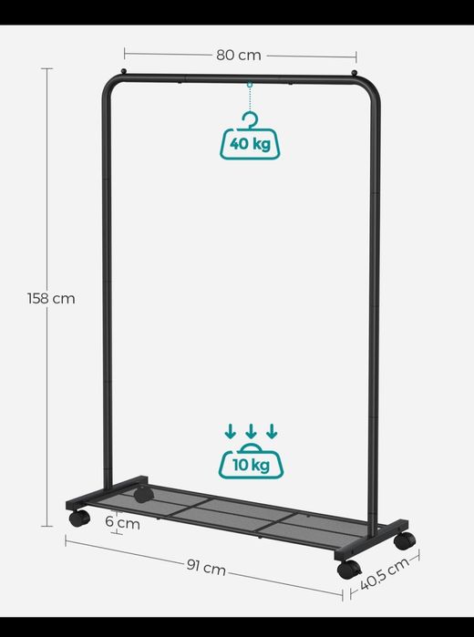 wieszak na ubrania SONGMICS ,mobilna garderoba
