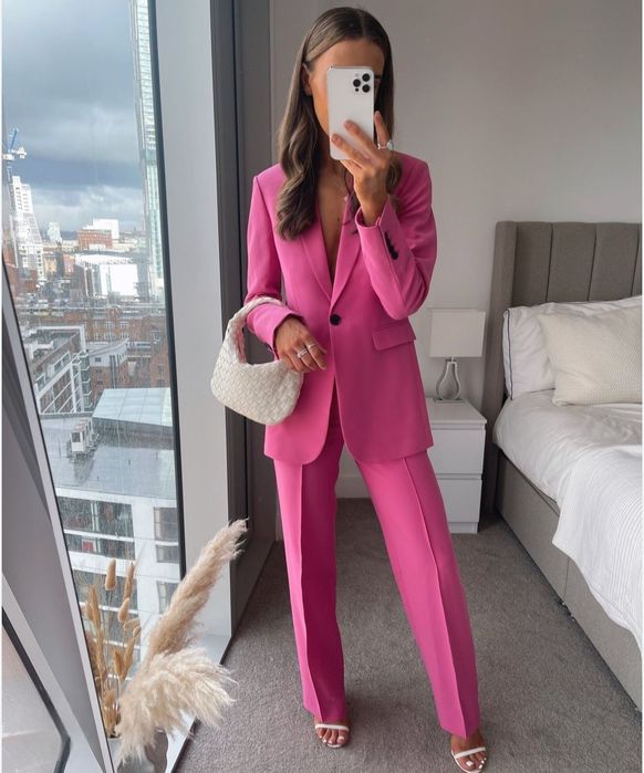 Marynarka damska taliowana fuksja ZARA 40 L