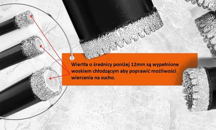 Otwornica Diamentowa Koronka Wiertło 6mm M14 Do Płytek Gres Kamień Gla