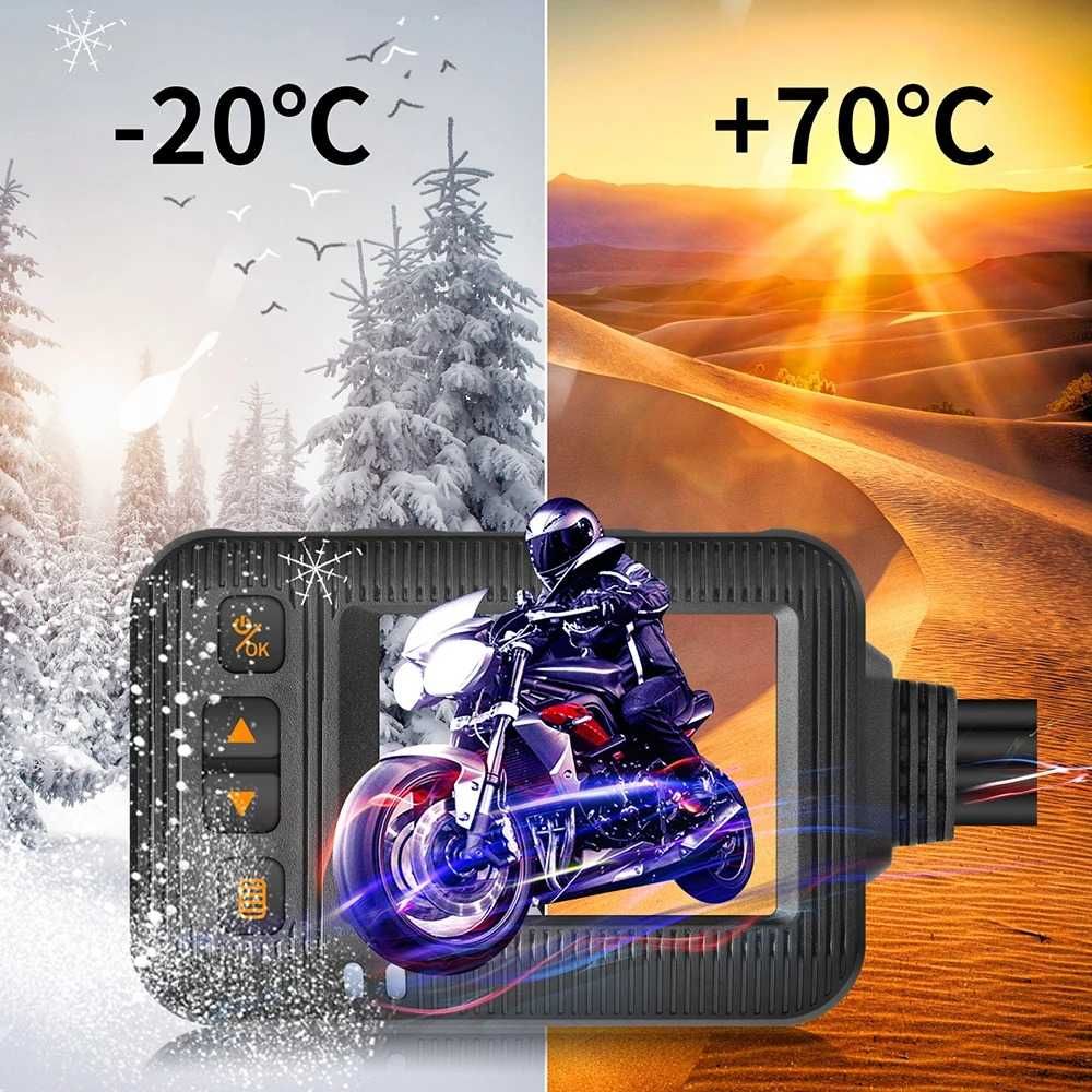 Kamera motocyklowa DVR wodoszczelna wideorejestrator przód tył 2x DUAL