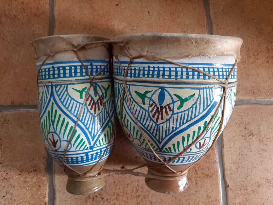 Djembé (tambor) duplo em cerâmica