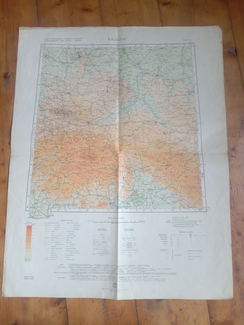 Stara mapa 1937 Polska