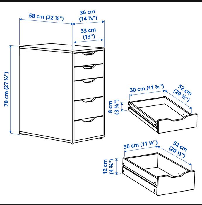 2 módulos de gavetas IKEA Alex