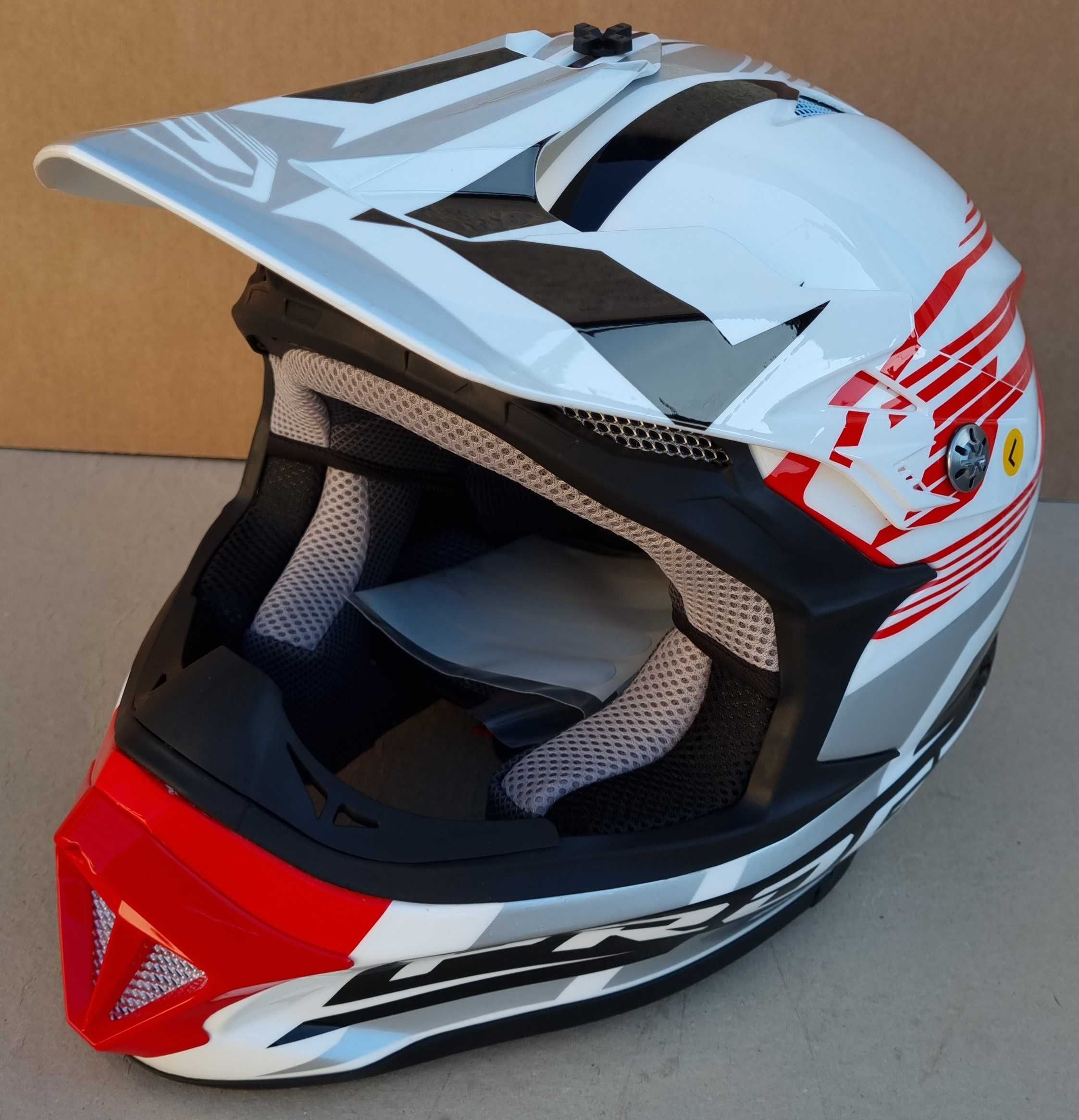 Capacete Cross 3150 Branco/Vermelho L Progrip