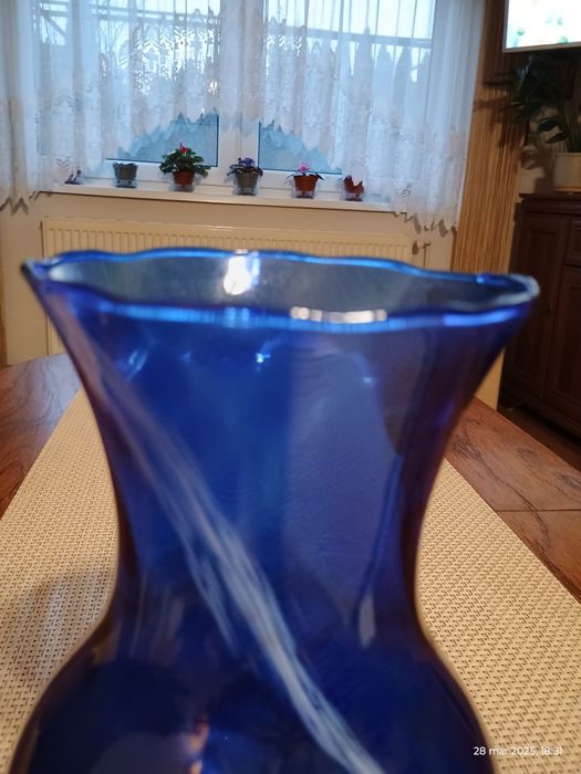 Kolorowe szkło PRL - wazon