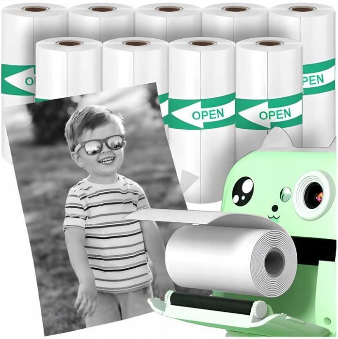 10x PAPIER TERMICZNY DO Mini Drukarki Drukuś Rolki Wkłady 57mm
