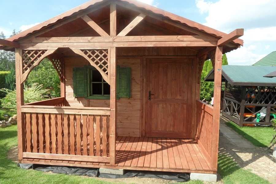 DOMEK PIOTRUŚ 4,5x4,5m 2-spad Impregnowany +Podłoga +Taras | Cena -10%