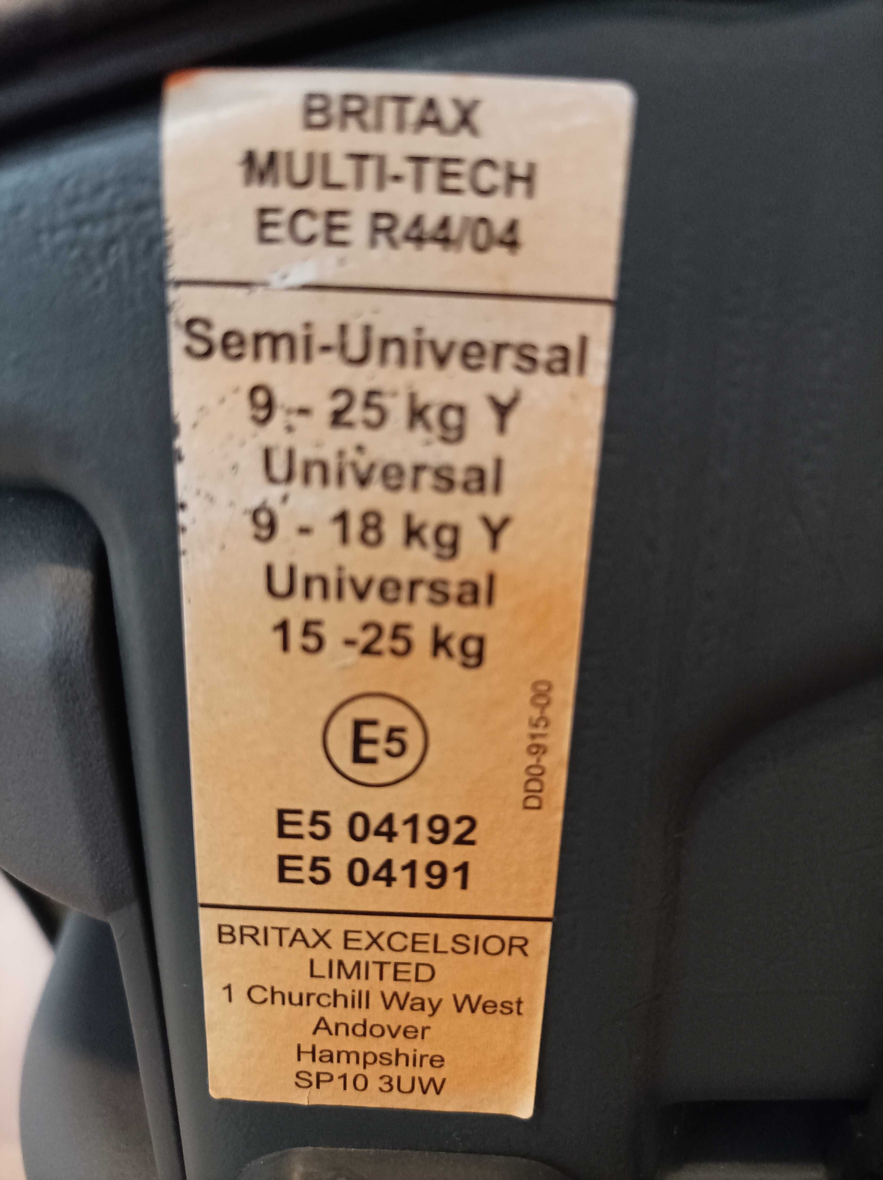 Cadeira BRITAX multi tech 9-25 kg