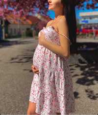 Біла сукня для вагітних у квітковий принт/платье для беременных