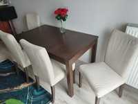 Stół rozkładany i 4 tapicerowane krzesła
