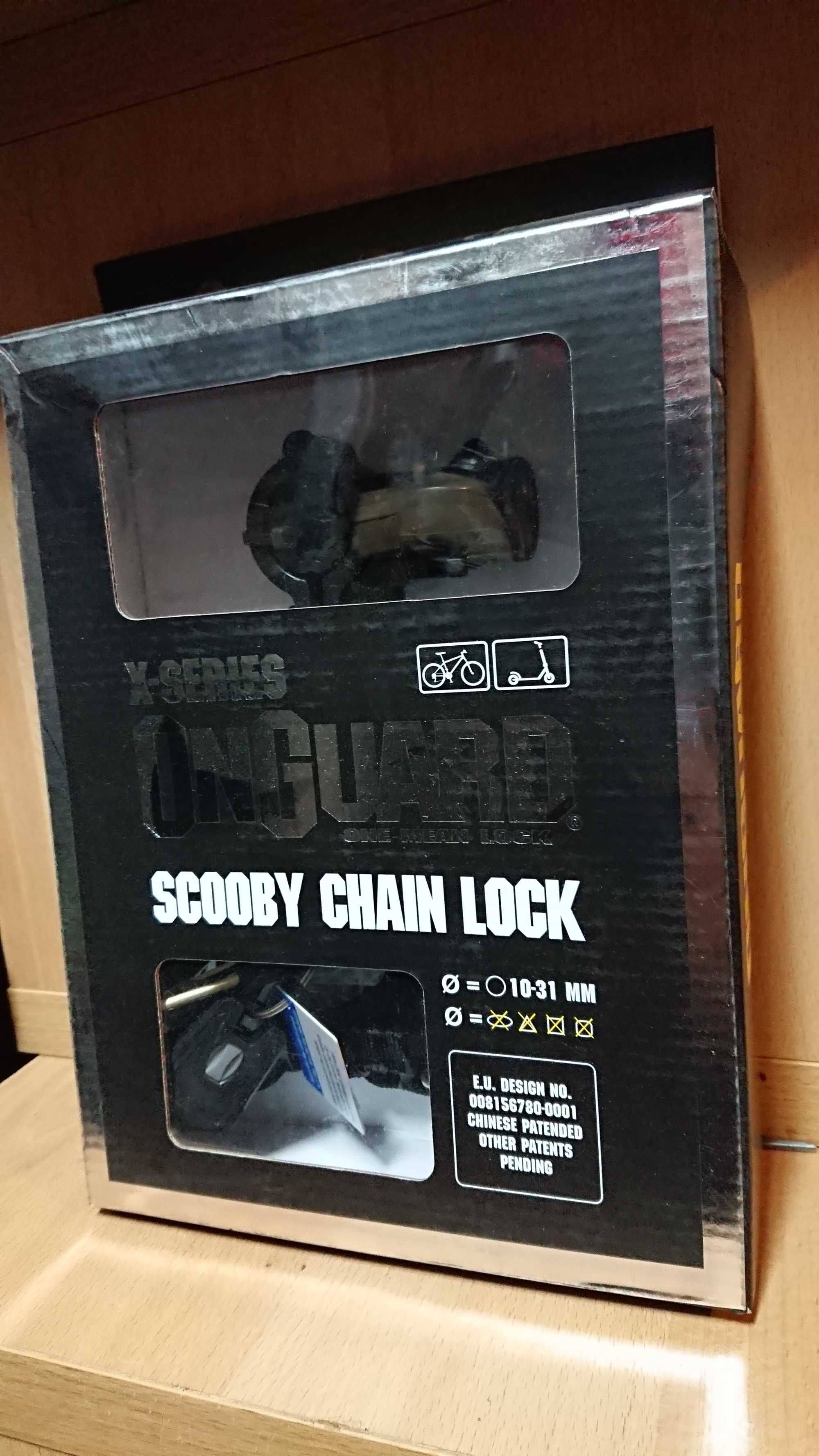 Zapięcie rowerowe ONGUARD łańcuch mocny 120cm Scooby Chain Lock NOWE