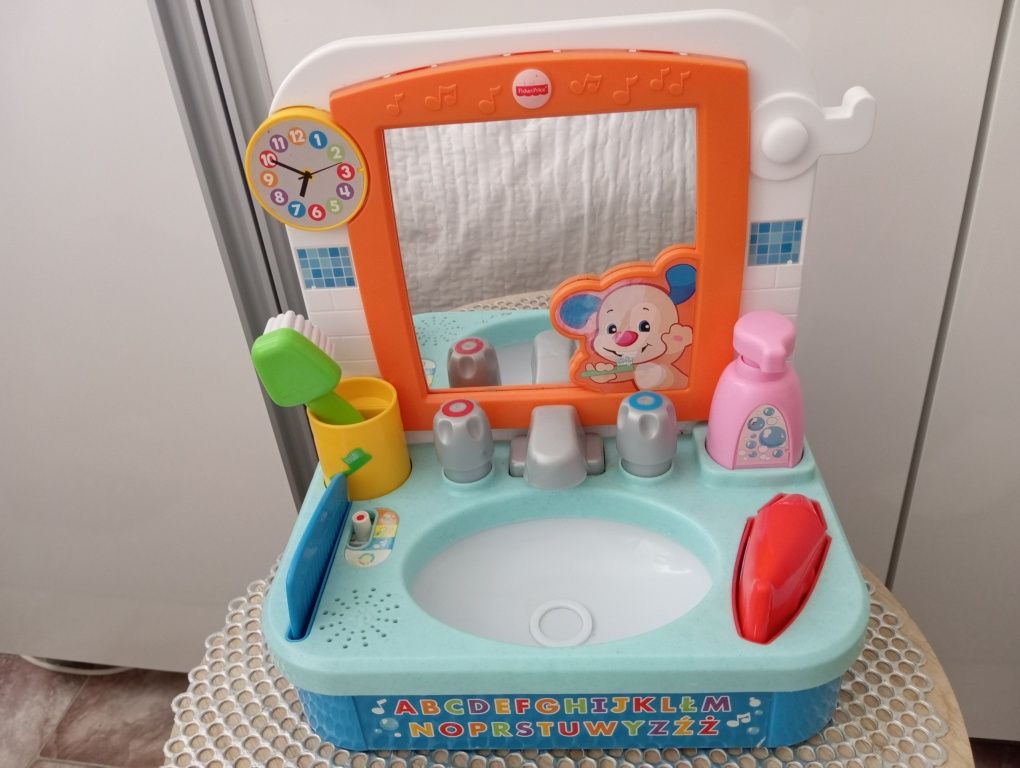 Umywalka szczeniaczka Fisher Price łazienka zabawka interaktywna