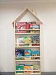 Biblioteczka drewniana domek