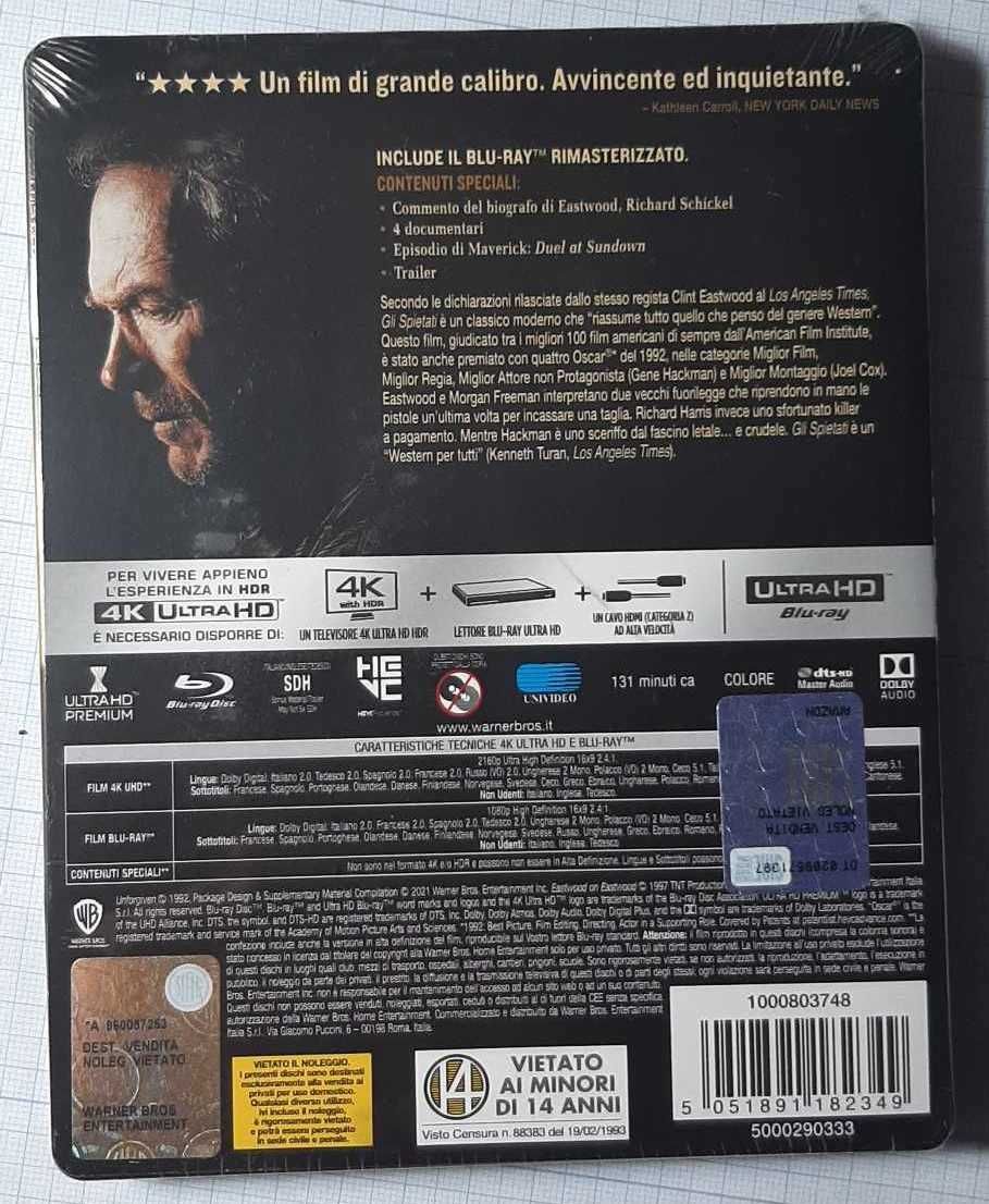 UNFORGIVEN Bez Przebaczenia 4K+Blu ray STEELBOOK, w.Polska