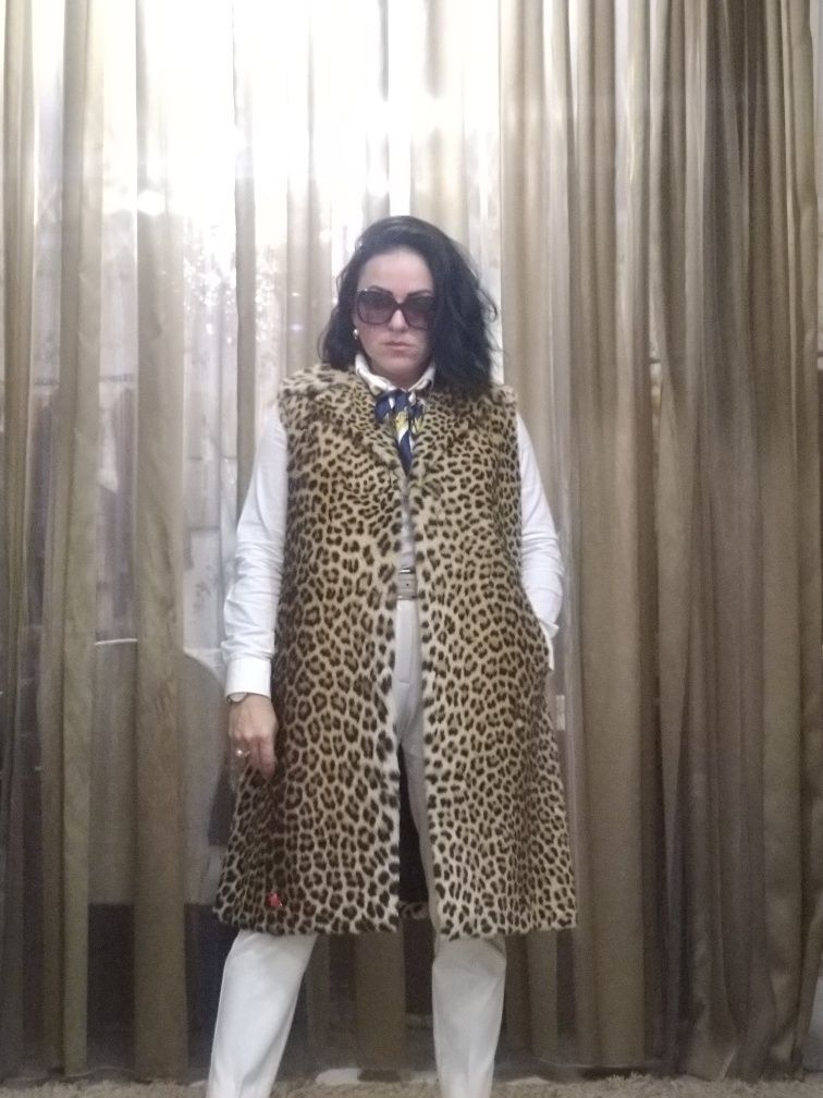 EuMereço! Colete pêlo autêntico de Leopardo