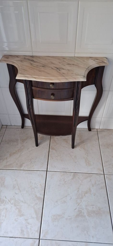 Mesa de Apoio / Consola com tampo de mármore