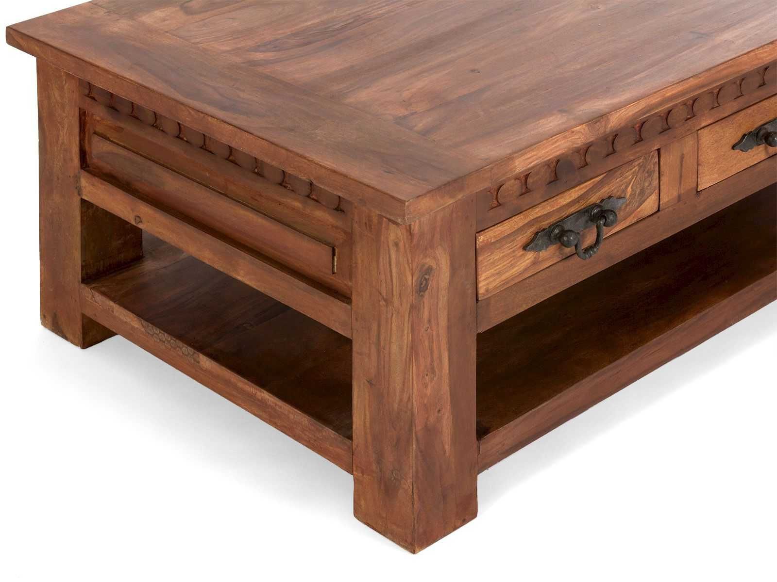 Stolik kawowy z szufladami palisander Rustic 120x70x40cm