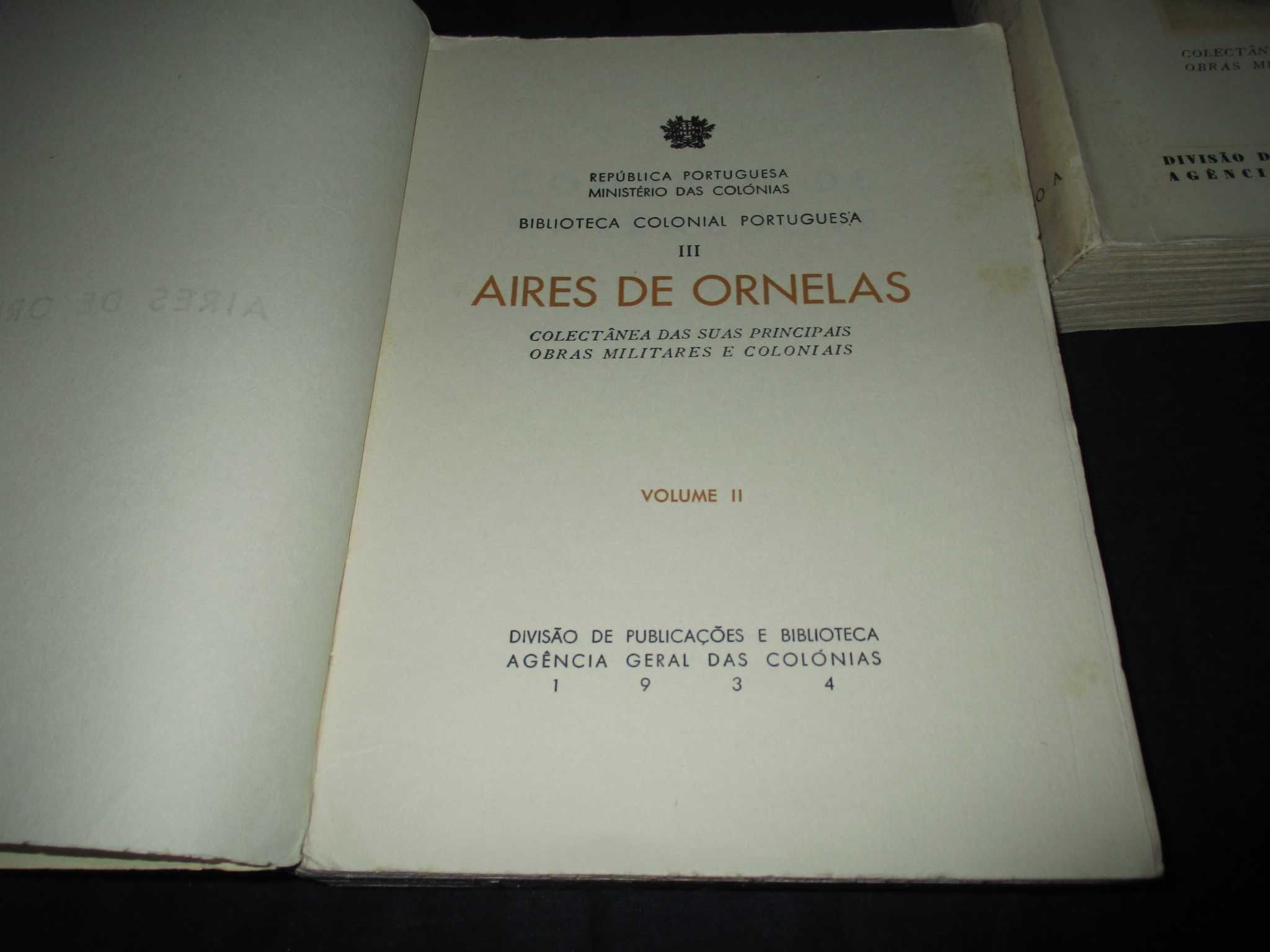 Livro Aires de Ornelas Principais Obras Militares e Coloniais 1934