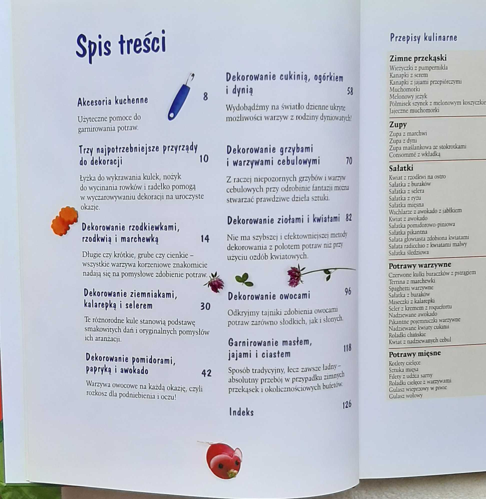 Dekorowanie potraw warzywami kwiatami i owocami