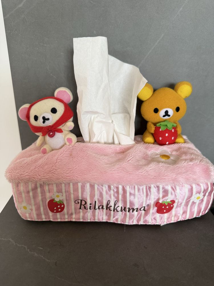 Pudełko etui na chusteczki rożowe misie