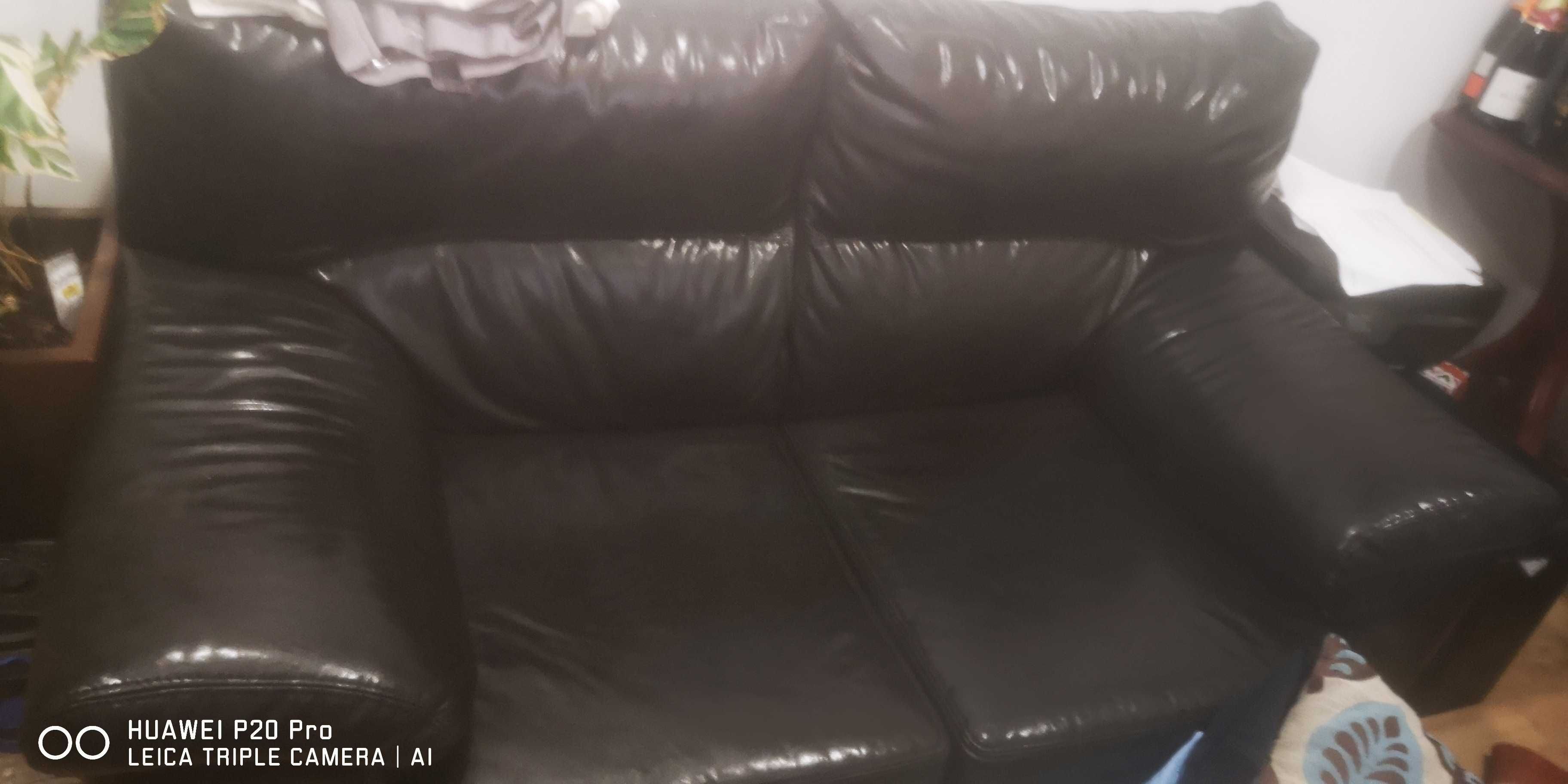 Sofa em pele  de sala de cor preto