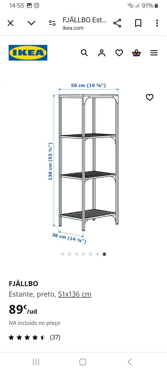 Estante ikea metal