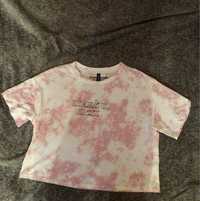 Różowy T-shirt tie-dye Ariana Grande h&m thank u next