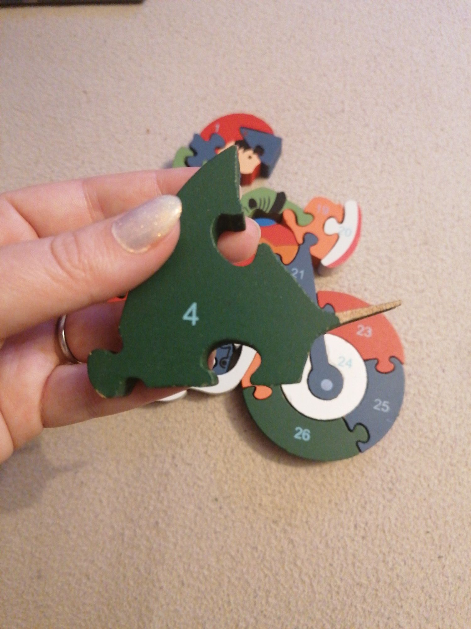 Drewniane puzzle 3D motor, motocyklista