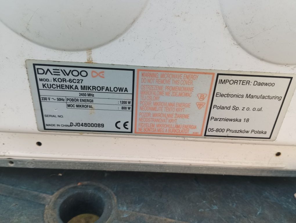 Sprawna Mikrofala Daewoo
