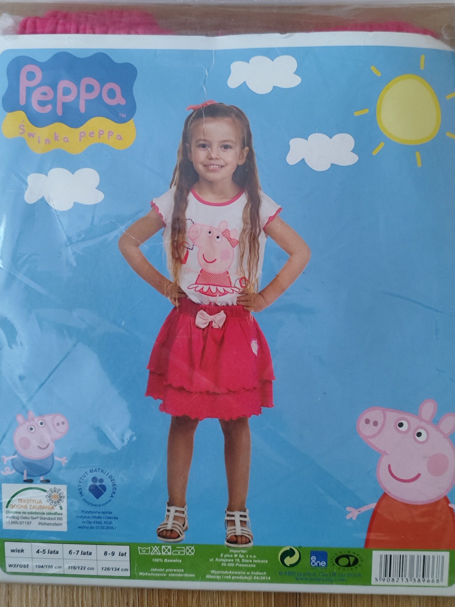 Nowy komplet Peppa, bluzka i spódniczka 116/122 cm