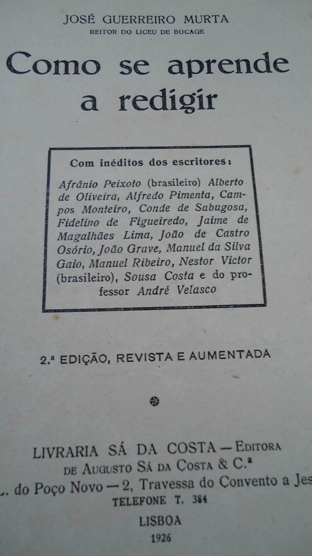 Como se aprende a redigir -  1926