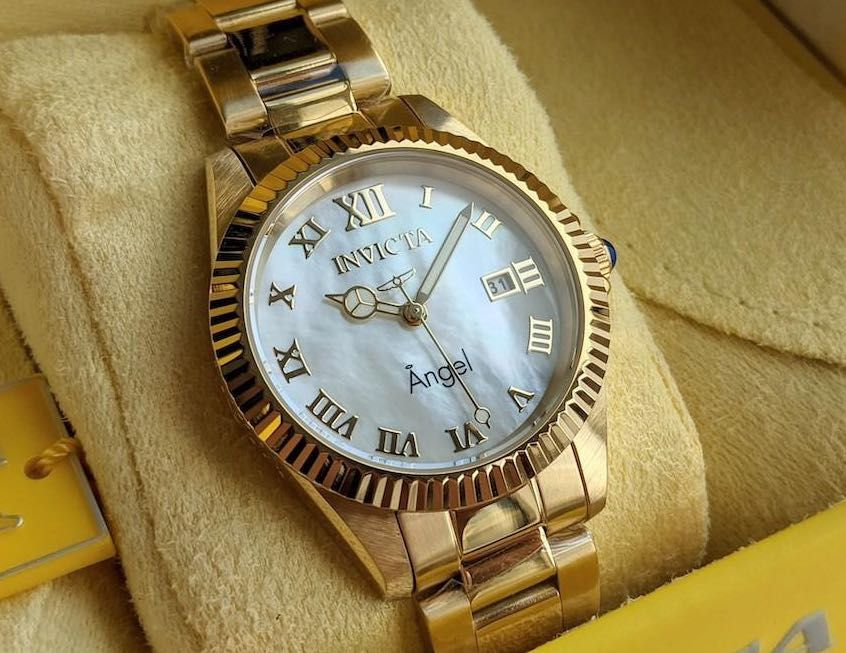 Жіночий годинник Invicta 36058 Angel Ladies 38 mm. MOP Gold 100 МТ.