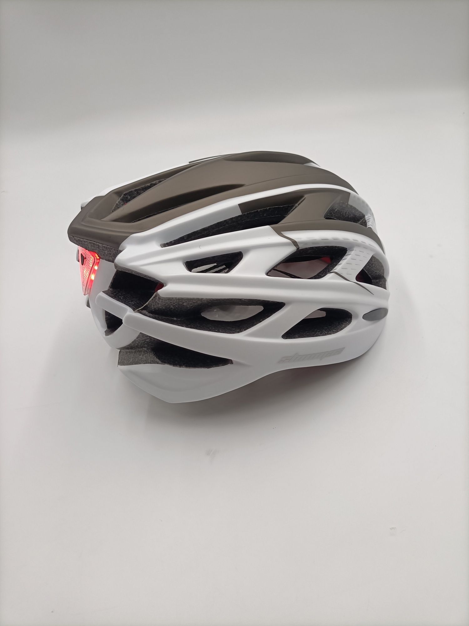 Kask rowerowy z lampką shiax róż. M/L